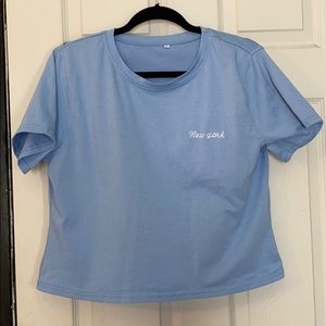 Baby blue crop top